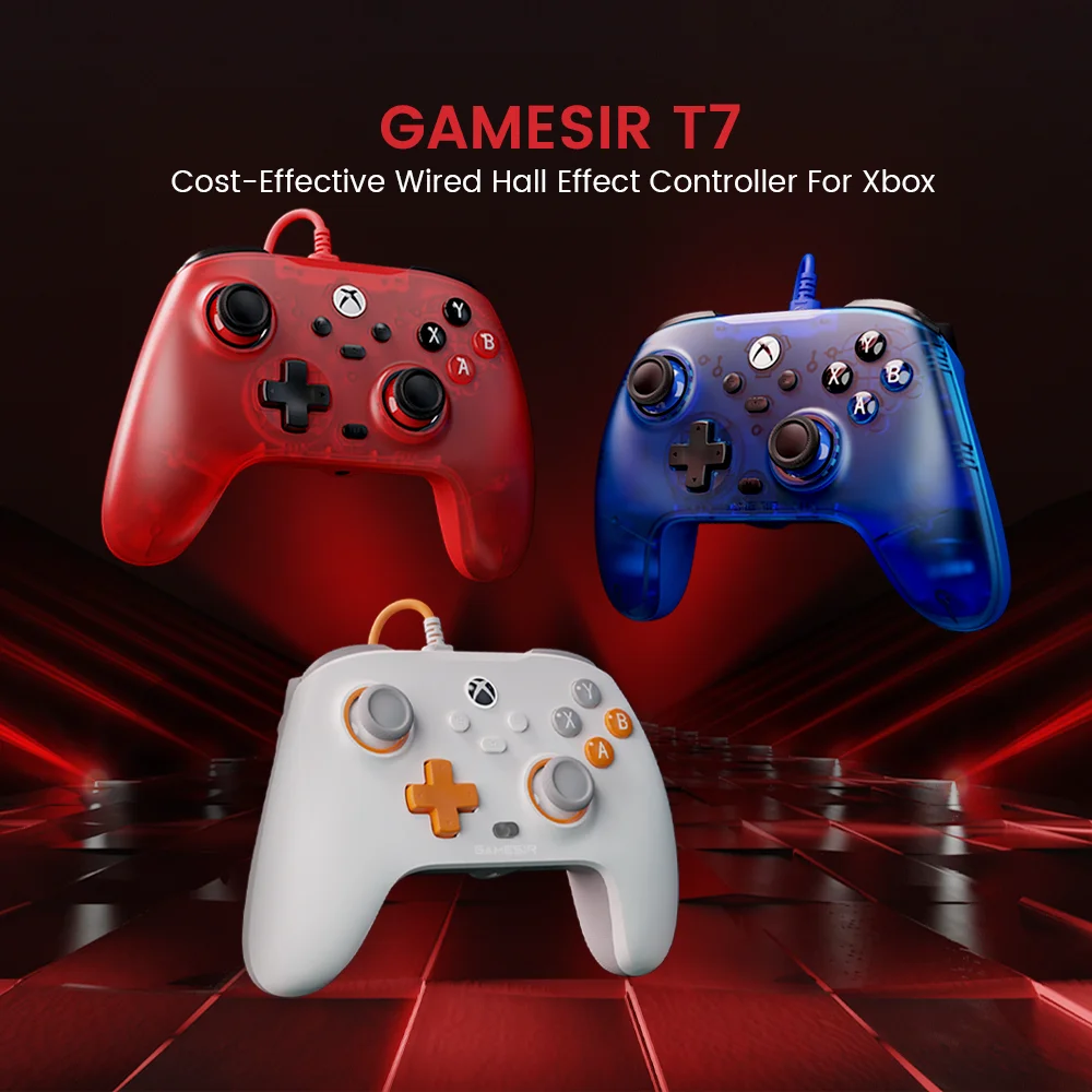 GameSir T7 Controller da Gioco Xbox Cablato con Joystick a Effetto Hall e Grilletti per Console Xbox Series X S One