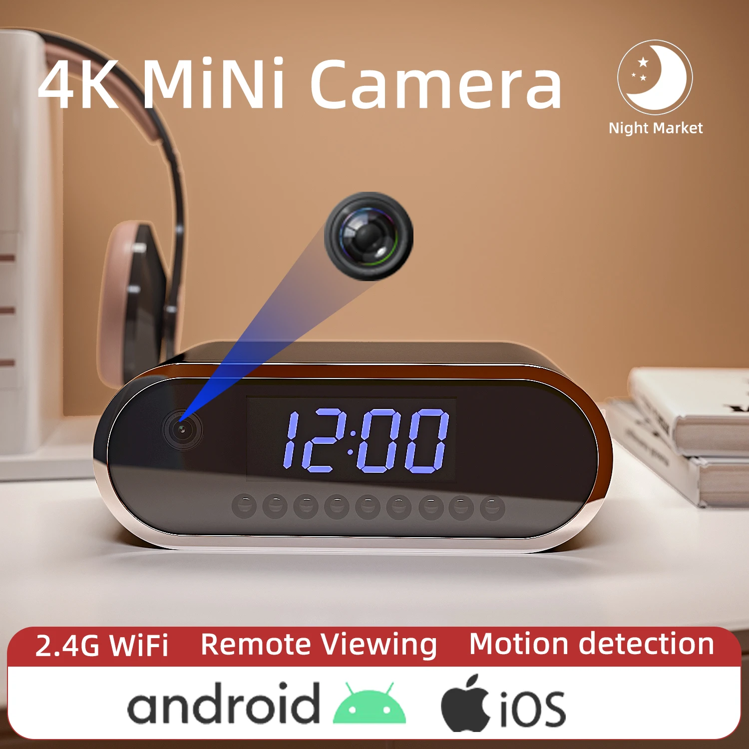 

4K HD mini camera Indoor Equipped with infrared night vision Movement detection WiFi remote viewing micro camera
