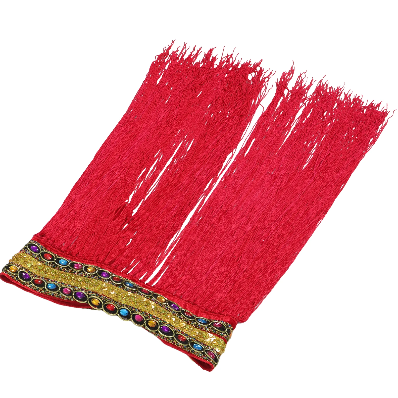 

Sequin Tassel Hip Scarf Dance Skirt for Women Belly Dancer Belt Red Cotton Plastic Stage Performance Holiday Costumes
