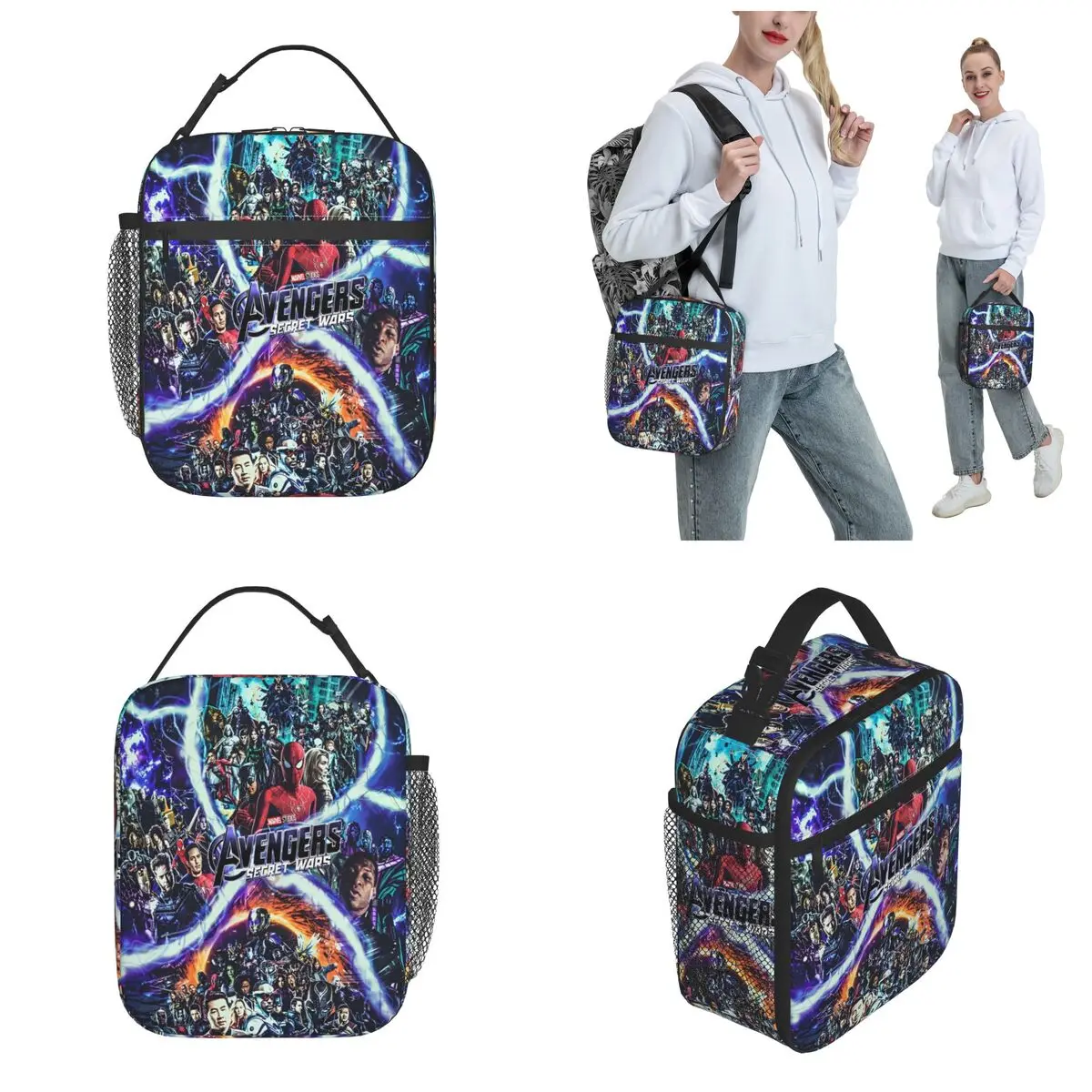 The Avengers Heros Hero Thermal Insulated Lunch Bags for Picnic Portable Food Bag Container Cooler Thermal Lunch Box