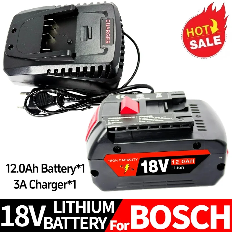 

Battery/Charger/working lamp For Bosch 18V 12.0Ah 10.0AH Li-ion BAT609 BAT610G BAT618 24618-01 for bosch professional BAT609