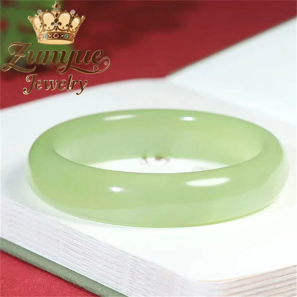 

Natural Hetian Jade Light Green Bracelet Gift Luxury Quality Jewelry Best Selling Fashion Exquisite Popular Elegant Fine Jewelry