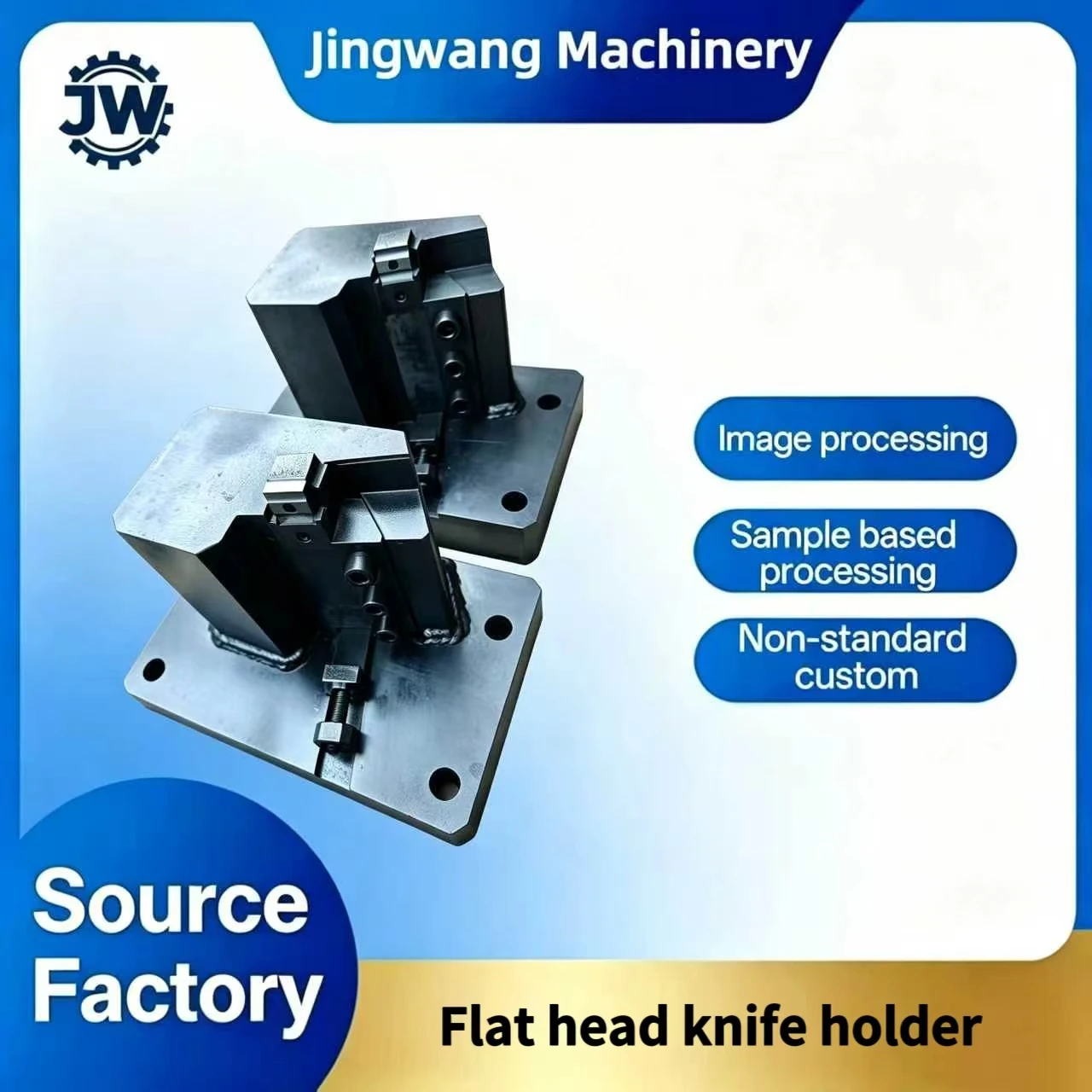 42CrMo Alloy Steel Flat Head Tool Holder Nitrocarburized Finish CNC Precision Machined Tool Block for Lathe Machine Shop