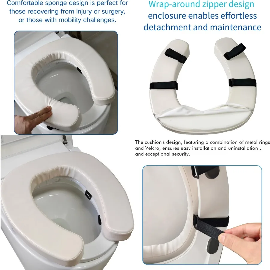 

Soft Padded Toilet Seat Cushion with 2Inch HighDensity Foam and Waterproof PU Fabric for Enhanced Comfort and Hygiene UShape De