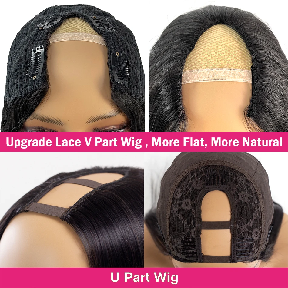 30 34 Inch V Part Wig Human Hair No Leave Out Thin Part Malaysian Loose Body Wave Wig Remy Human Hair Wigs for Women U Part Wig