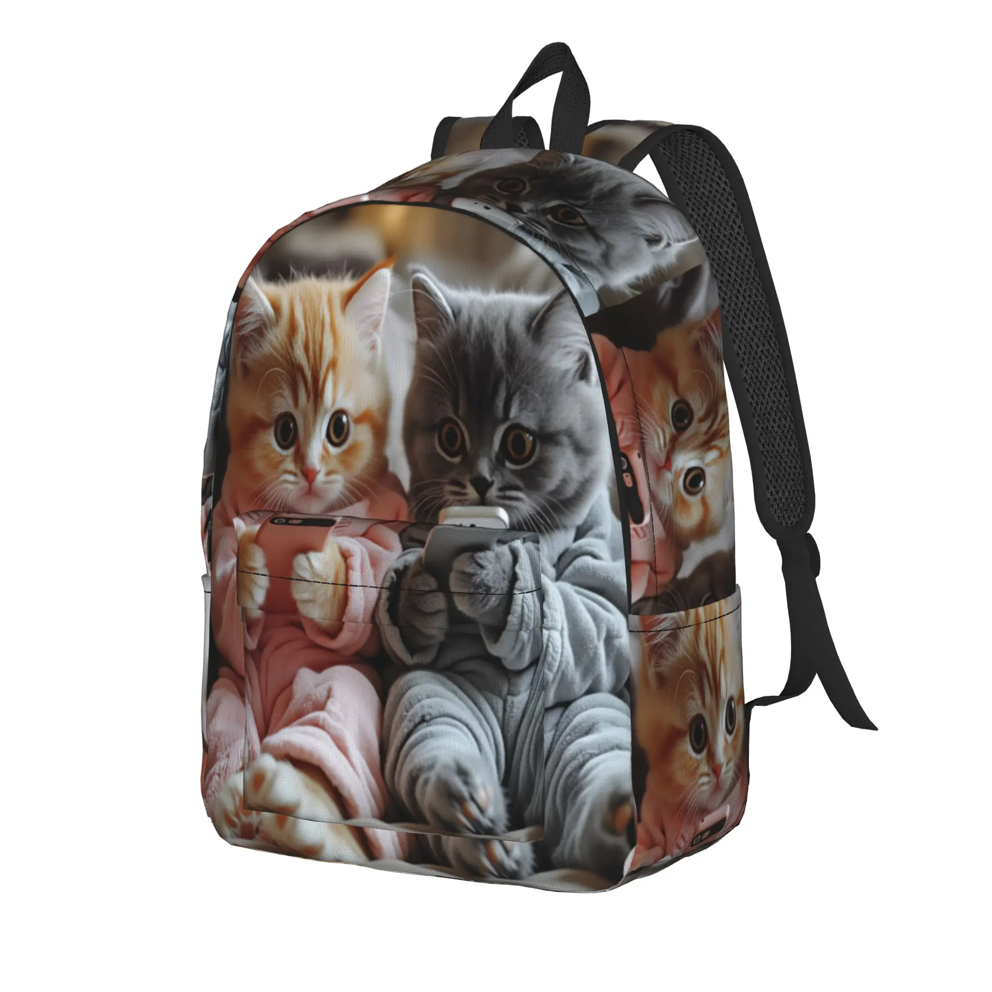 Christmas Kittens (5) Backpack Women  Pattern Backpacks Polyester Aesthetic High School Bags Outdoor Style Designer Rucksack