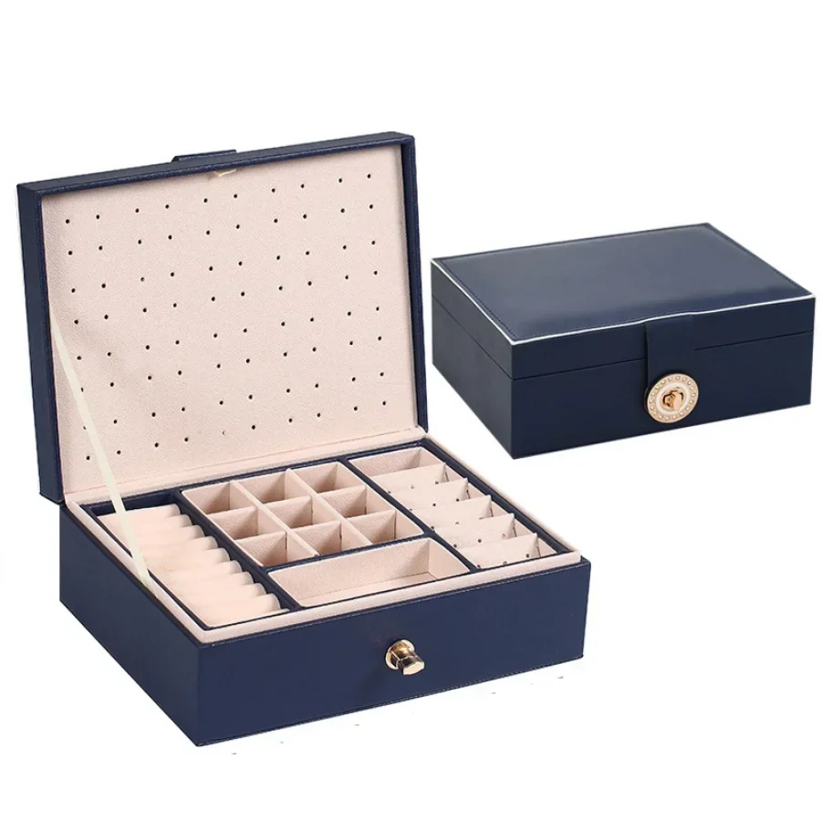 High-end European Large-capacity Multi-layer Jewelry Box Earrings Necklace Ring Jewelry Organizer Display Storage Box