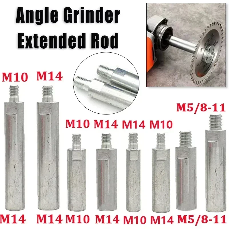 1pc M10/M14/5/8-11 M14 Convert To M10 Connection Extended Rod Thread Adapter Extension Bar For Car Polisher Angle Grinder