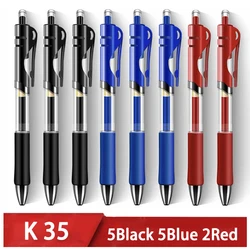 12Pcs Box,Retractable Gel Ink Pens, Black, Blue Bullet Tip, Office Writing Pen, Replaceable Refills, School Supplies