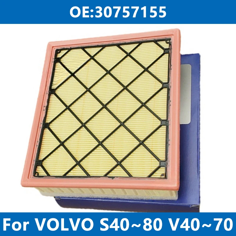 Car Air Filter Cleaner Element 30757155 For VOLVO S40 S60 S80 V40 V50 V60 V70 C30 C70 2.0 2.4 2.5 T4 T5 Engine High Flow Intake