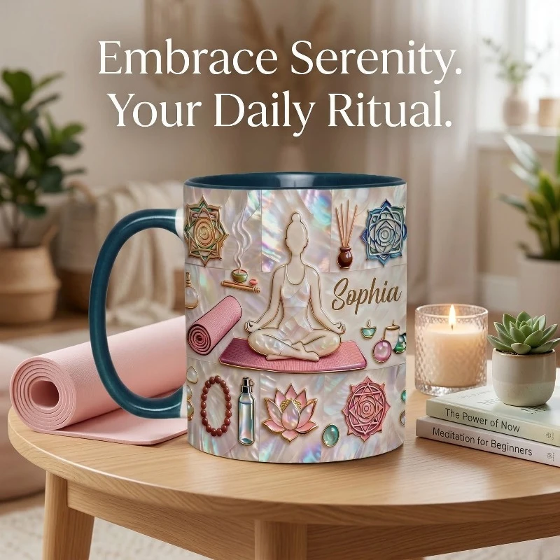 

New Peace Love Yoga Personalized Yoga-Themed Mug Coffee Tea Milk Cup for Yoga Lovers Home Office Drinkware