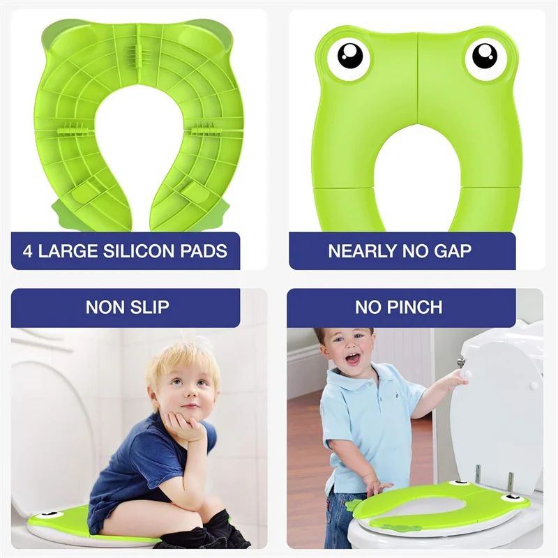 Portable Folding Non Slip Silionce Pads Potty Training Seat For Kids Boys & Girls Recyclable Potty Seat Cover For Travel