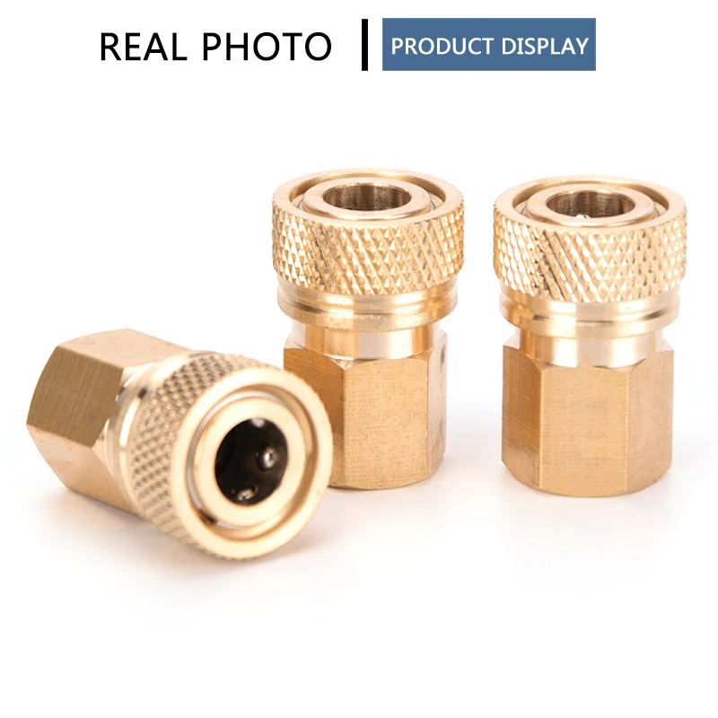 3pcs M10 Thread Quick Disconnect 8mm Release Couplings Air Refilling Coupler Sockets Copper Quick Connectors Releasing Fittings