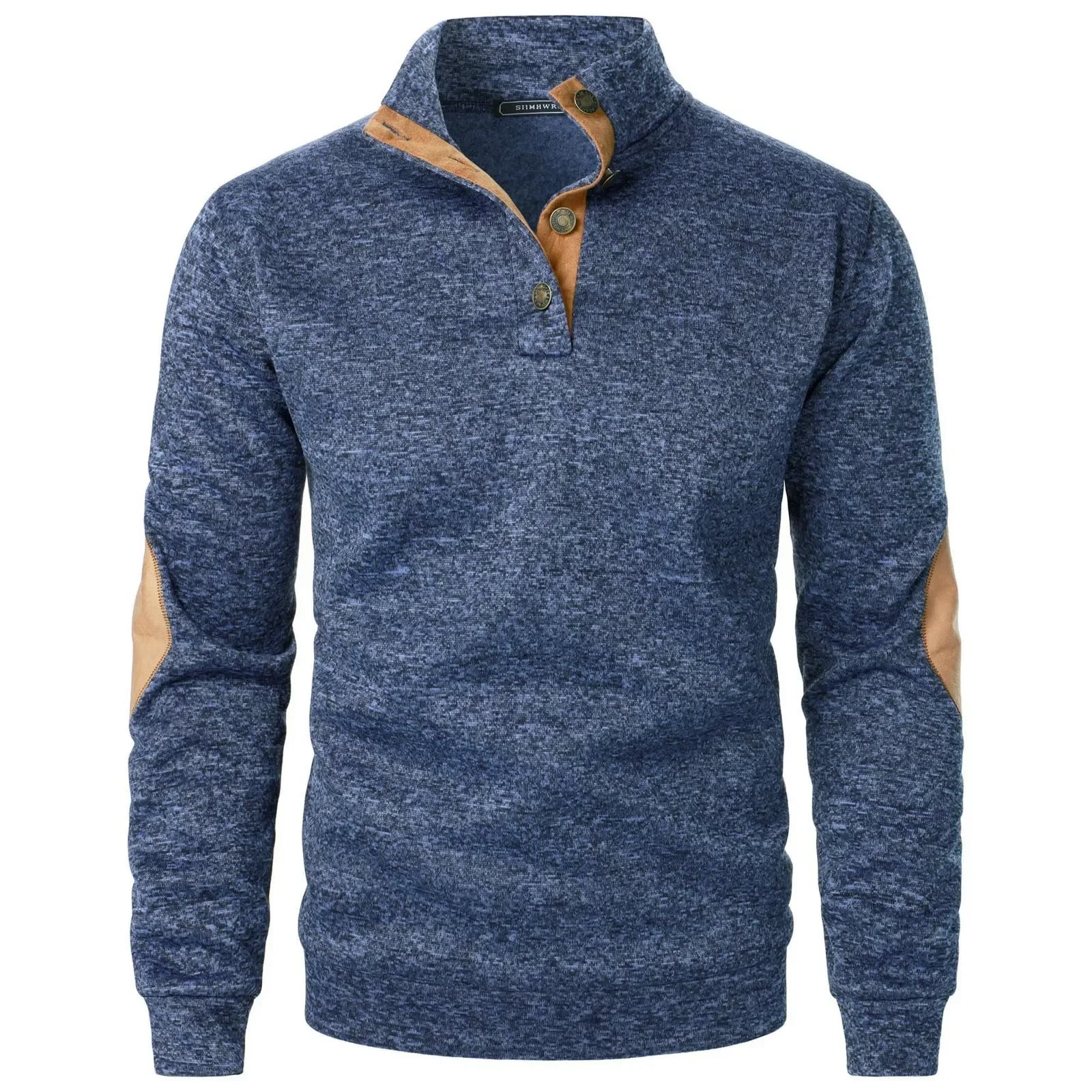 Mens Solid Color Hoodless Crewneck Hoodie Top Long Sleeve Base Shirt Plus Large Size Hooded Sweatshirt