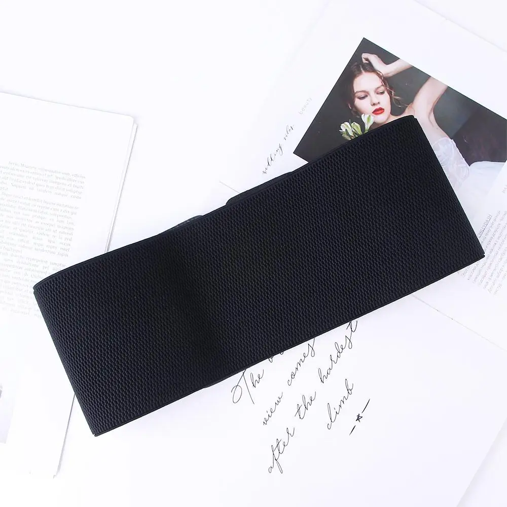 ウエストドレス痩身ボディスカート装飾金属サークルリング女性のウエストバンドワイドウエストベルトジッパー弾性ベルトカマーバンド