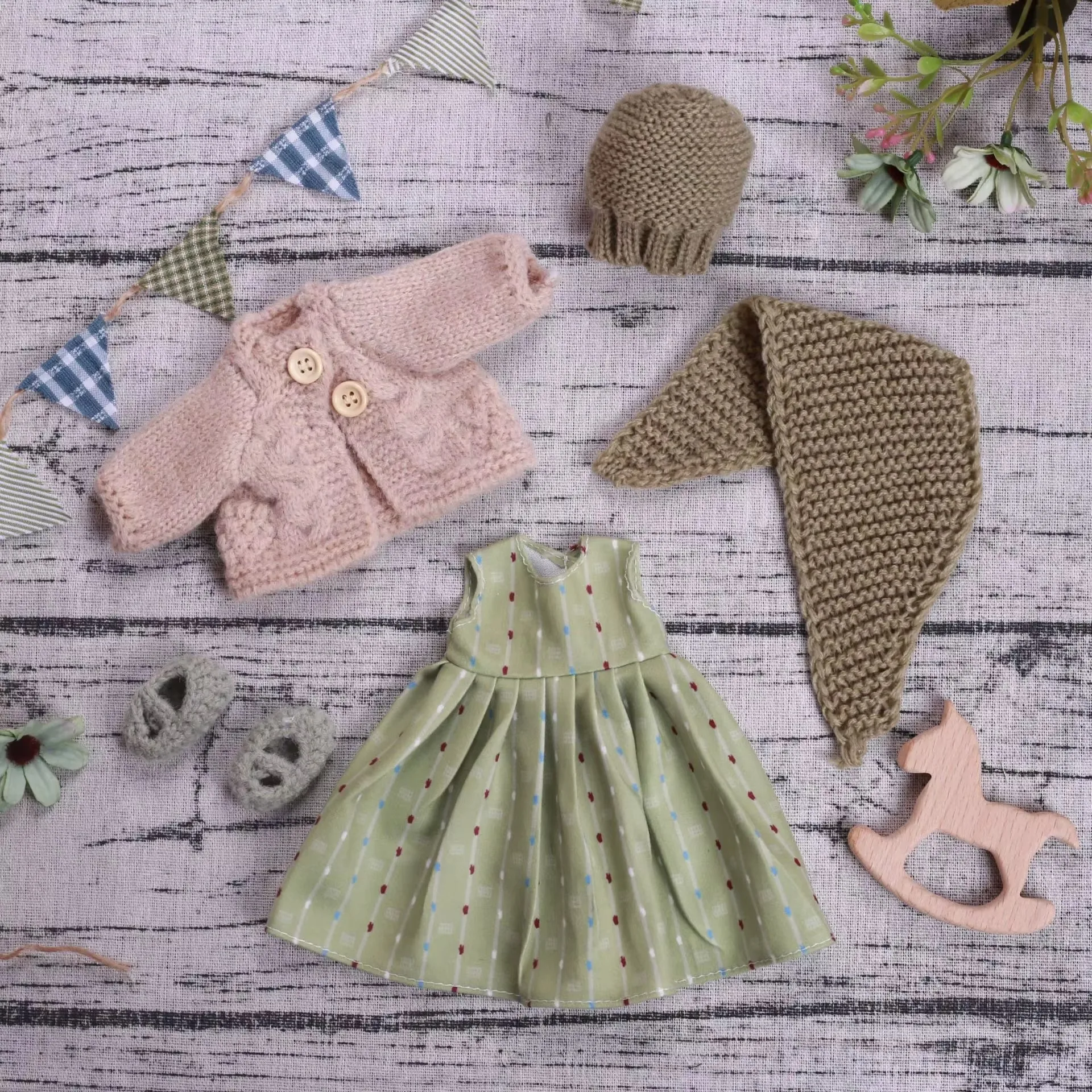 For 26-30cm Waldorf Doll Clothing European Style Beautiful Dress Outfit Dolls Clothing Children DIY Handmade Dress Up Game