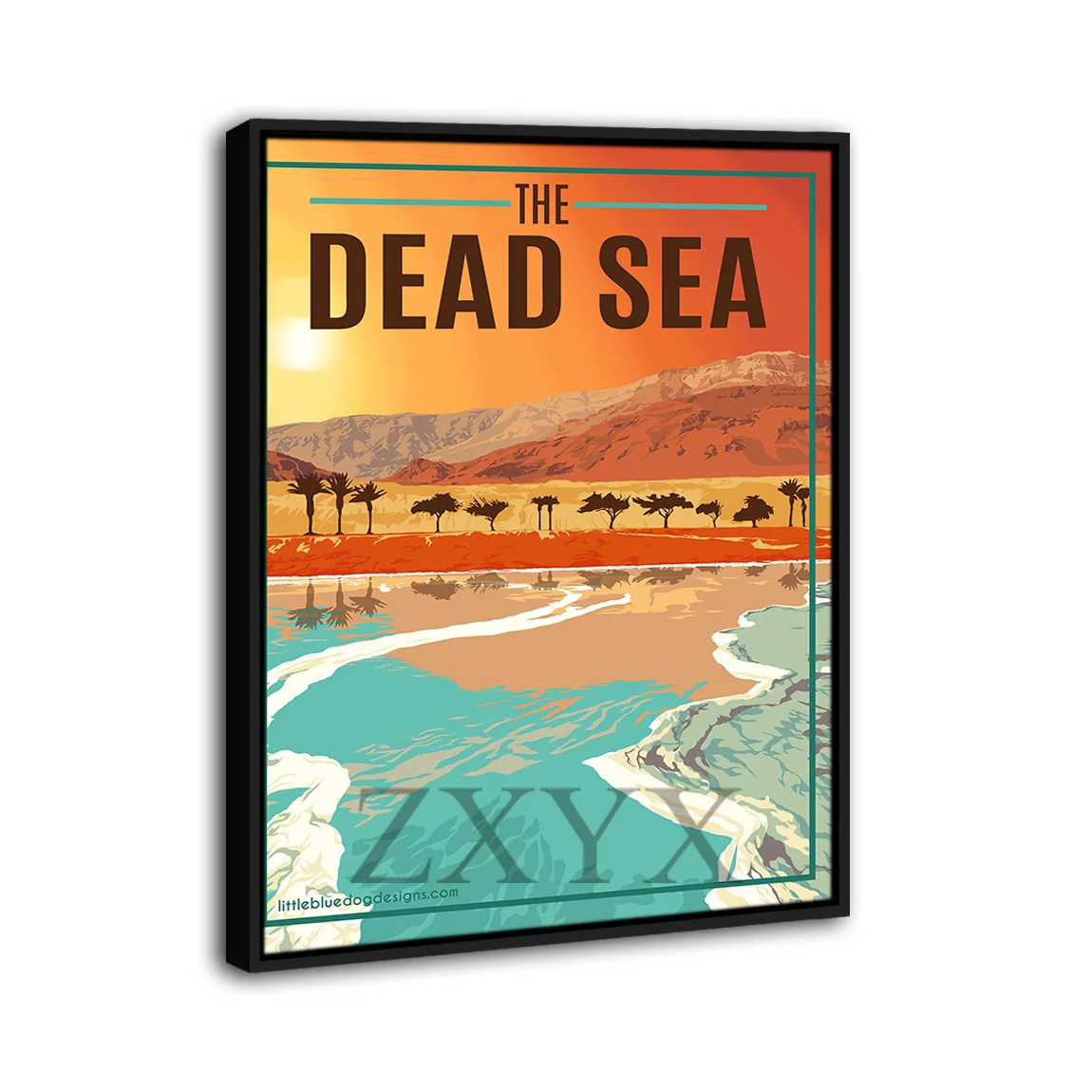 Vintage Travel City The Dead Sea Framed Poster Print Home Decor Wall Art Painting Oil Canvas