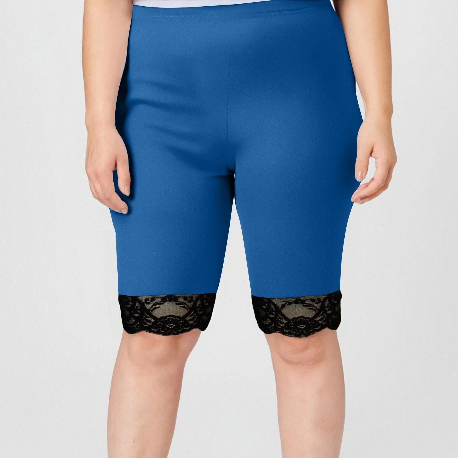 

Шорты для йоги больших размеров, женские модные большие однотонные шорты, кружевные нижние брюки с эластичной резинкой на талии, спортивные шорты