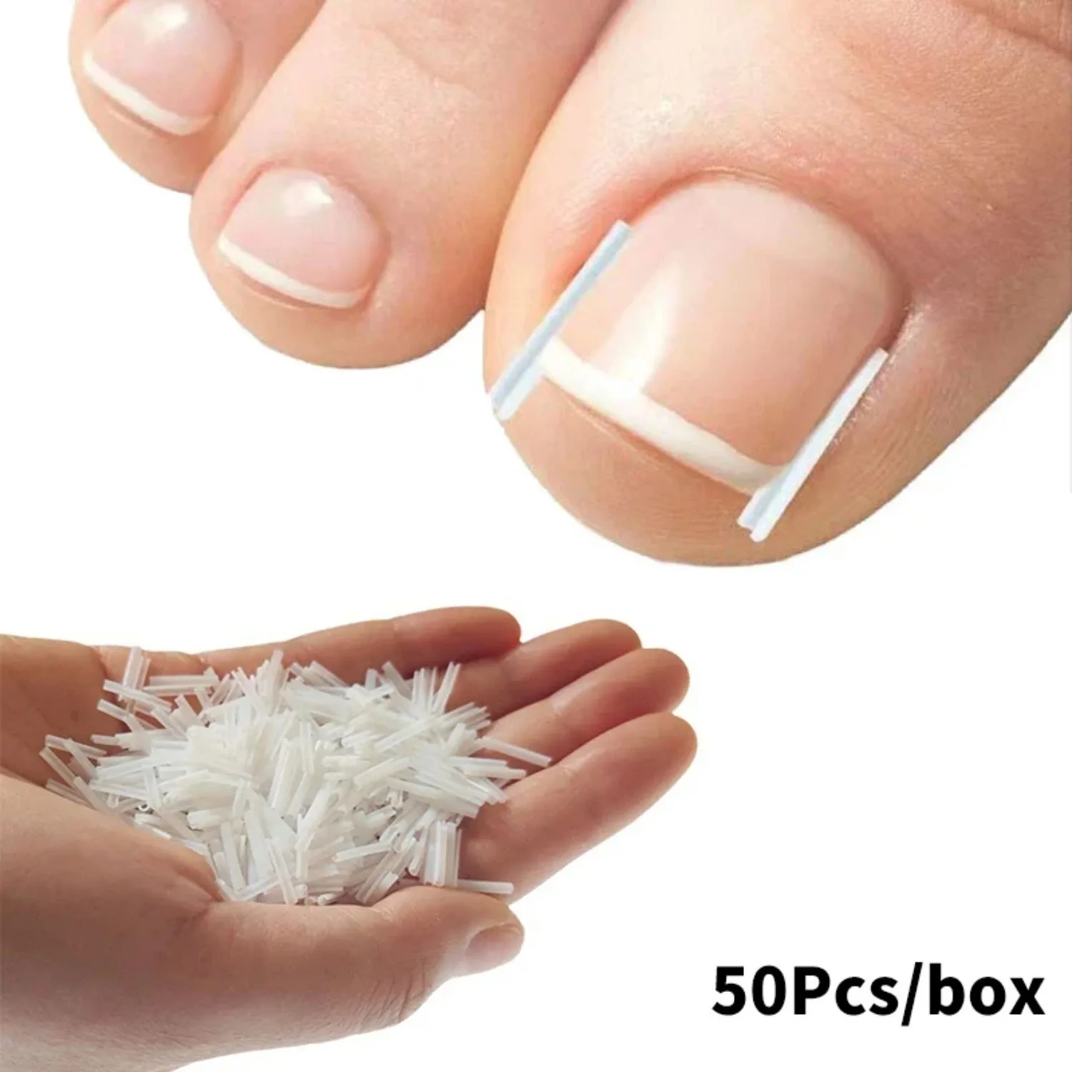 Correção de Unhas Encravadas: 50 Unidades/Caixa de Tiras para Correção de Paroníquia, Alinhamento e Tratamento de Unhas, Ferramentas de Pedicure para Sulcos