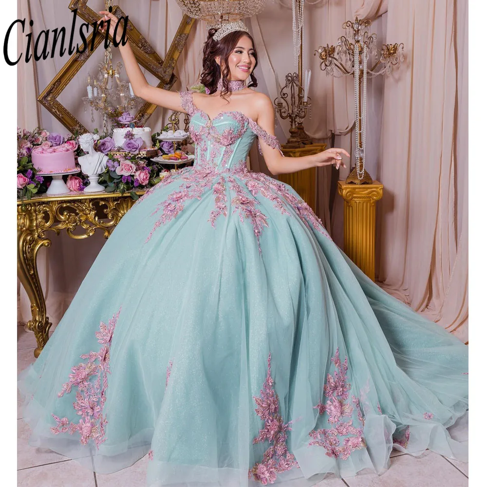 Mexican Vestido De 15 Anos Blue  Charro Quinceanera Dresses  Lace Applqiued Corset Sweet 16 Dress Abiti Da Cerimonia