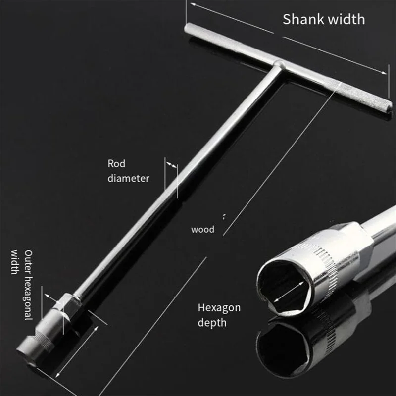 T-shaped Hand Tool Hex Socket Wrench Car Motorcycle Maintenance Repair Tool High Quality Durable Portable Convenient Tool