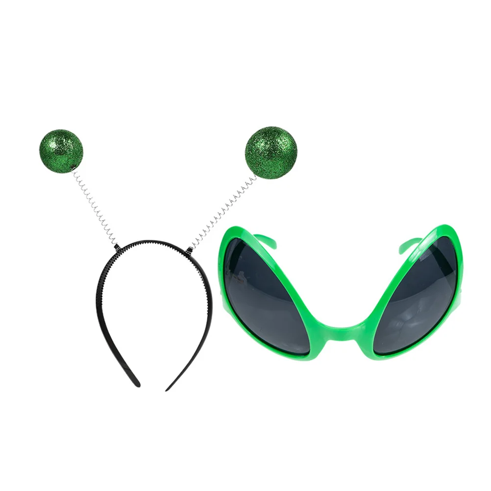 2 stks Antenne Hoofdband Bril Set Voor Volwassenen Party Kostuum Accessoires Halloween Cosplay Prop Ruimte Thema Gunsten