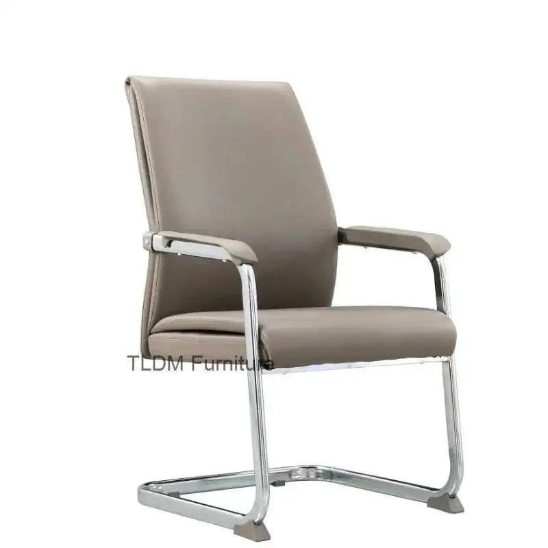 Chair Leather Office Chair Conference Four Legged Chess and Mahjong Chairs Comfortable Sitting Computer Arch Office Work 1인의자