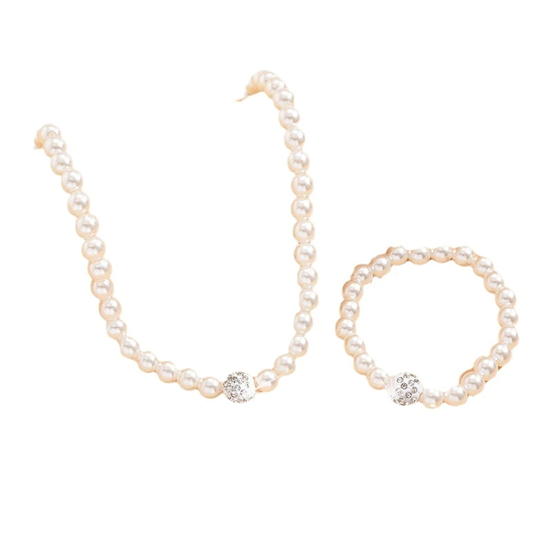 New Chain Women's Accessories Pearl Set Jewelry Ceramic Clay Diamond Set Short Necklace Simple Chain Set