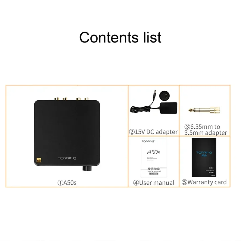 TOPPING A50s NFCA โมดูลเดสก์ท็อปเครื่องขยายเสียงหูฟัง AMP Preamplifier 6.35 SE 4.4mm Balanced Output 3500mW * 2