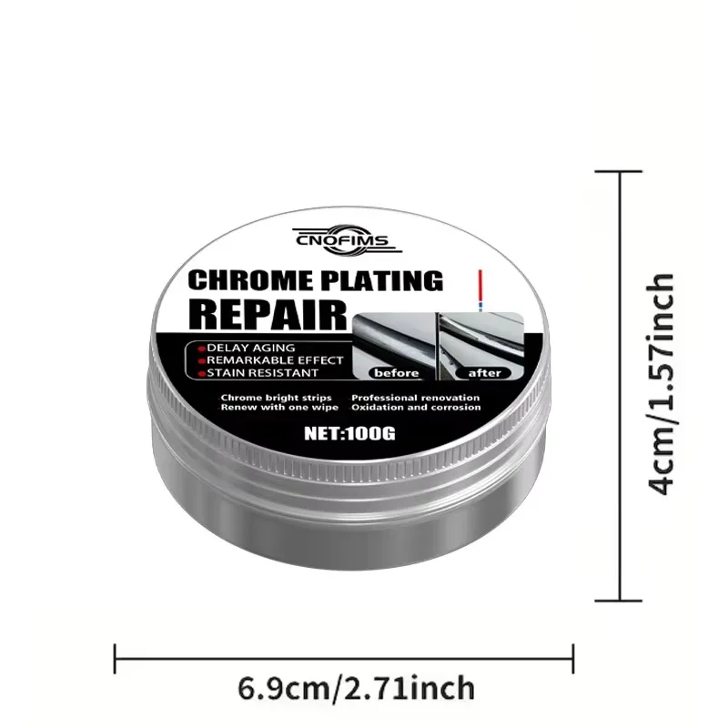 Chrome Polish with Sponge - All-Vehicle Oxidation Remover Chrome Shine Reviver view 3