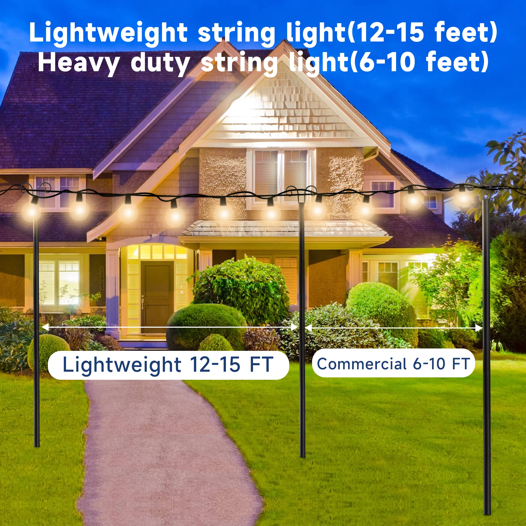 Outdoor Lighting Deck - 1 szt. metalowy maszt o długości