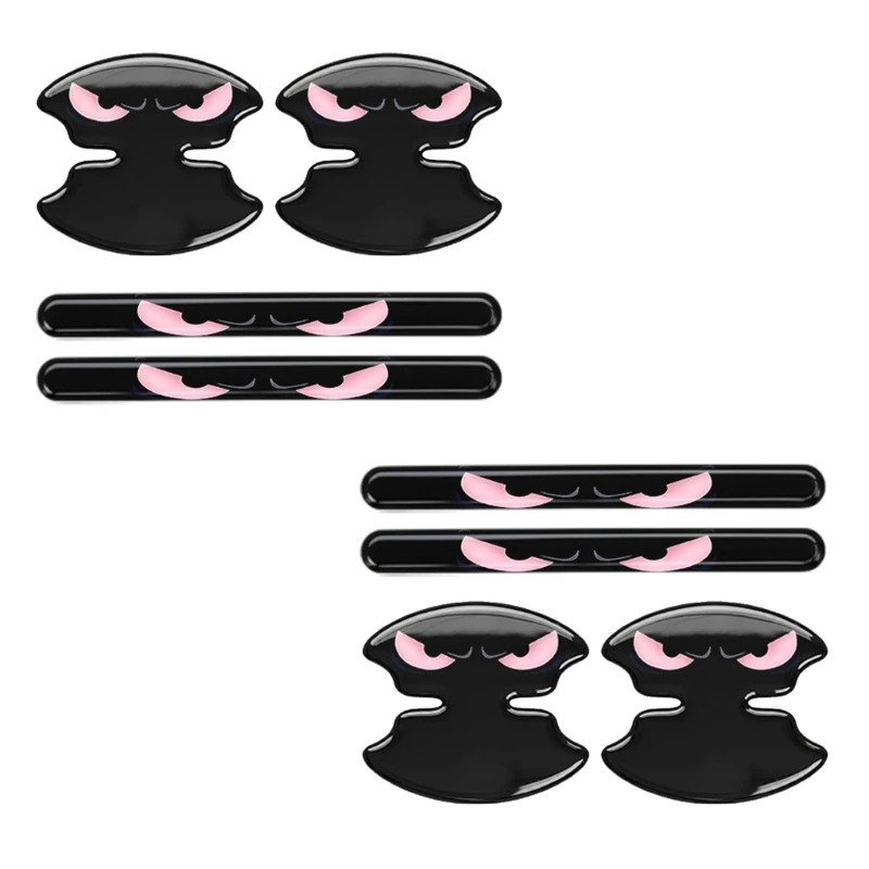 8 Piece Car Door Handle Bowl Sticker Set, Exterior Trim, Domed Epoxy Accent for Driver Detail Use