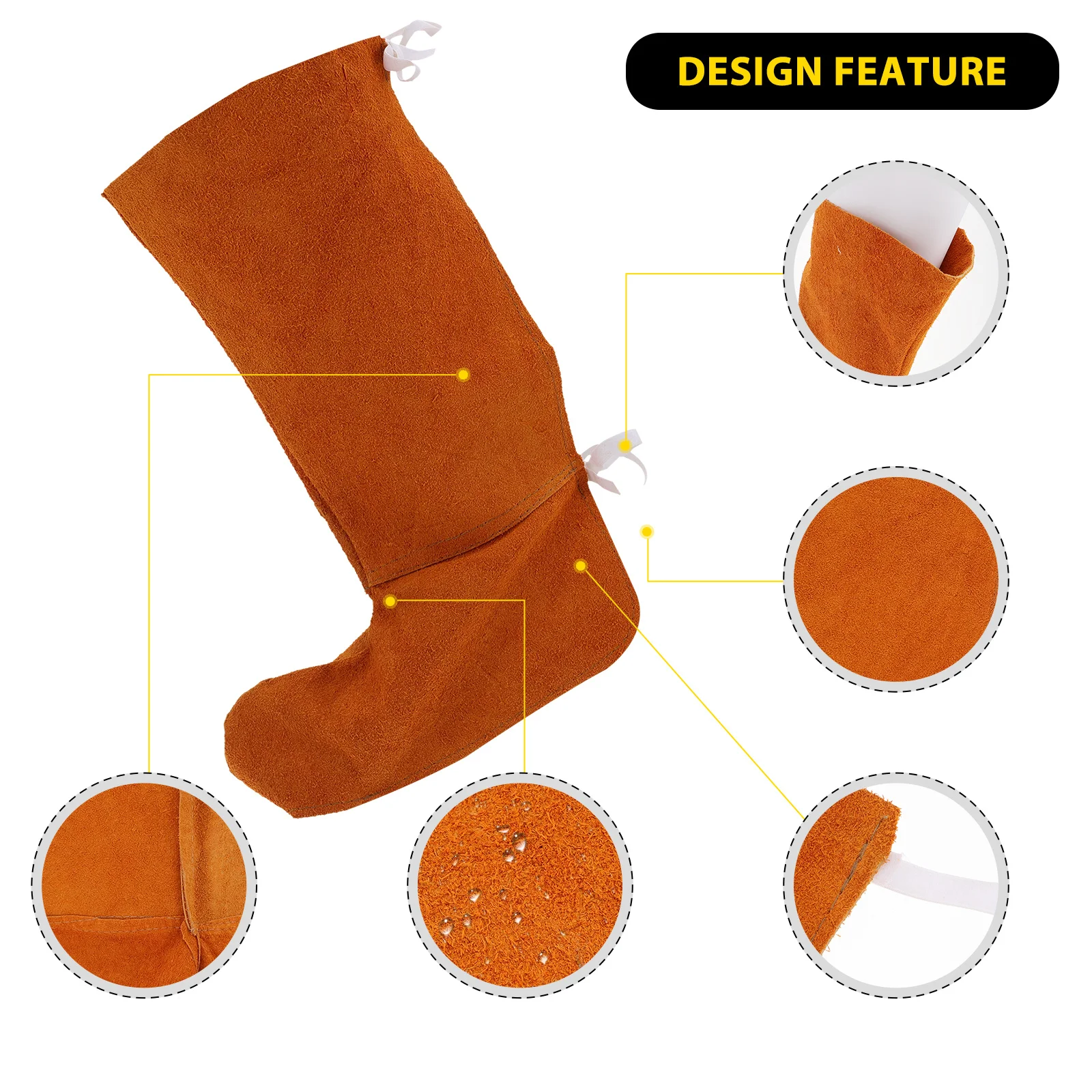 1Pair Welding Shoe Cover Heavy Duty Flame Resistant Foot Protector Anti Scald Abrasion Proof for Welding Jobs Portable Secure