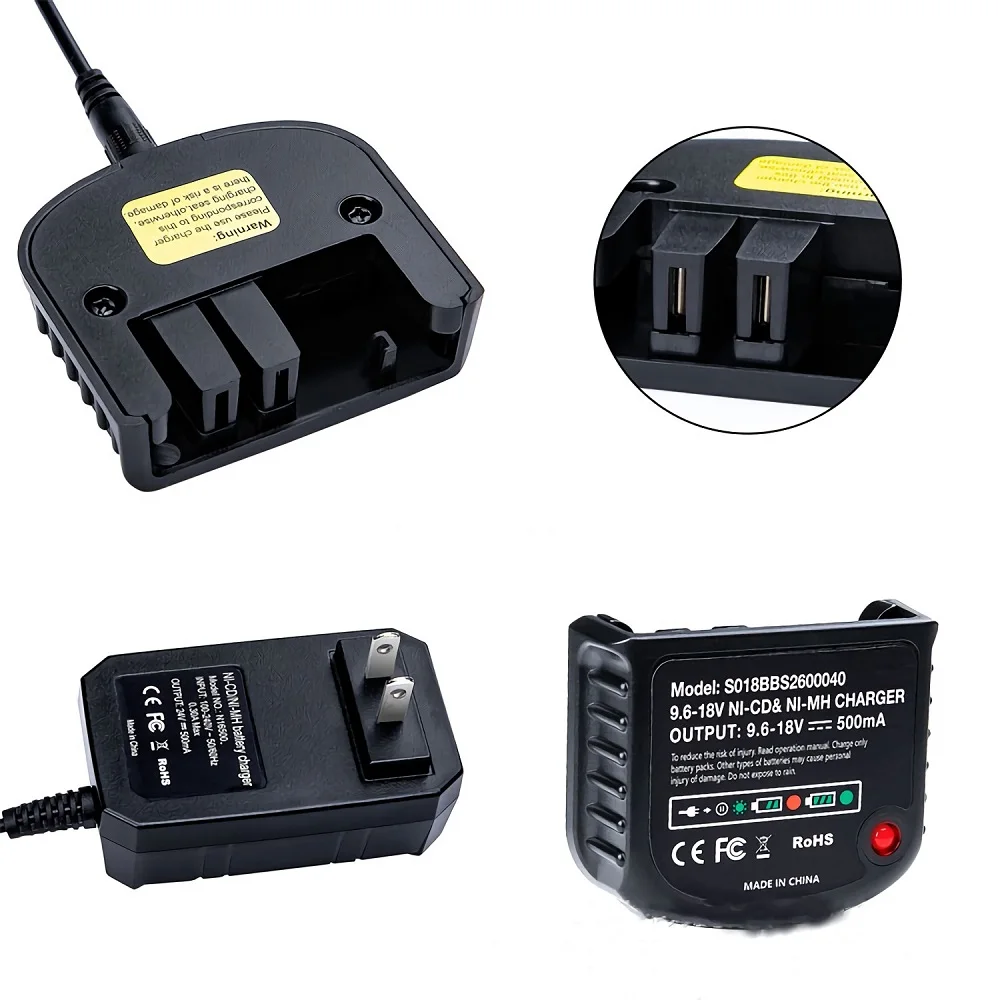 9.6V-18V NiMh Battery Hpb18-Ope FSB14 FS12B HPB18 HPB96 FSB96 Replacement Charger for Black&Decker 18V NiMh Battery Power Tools