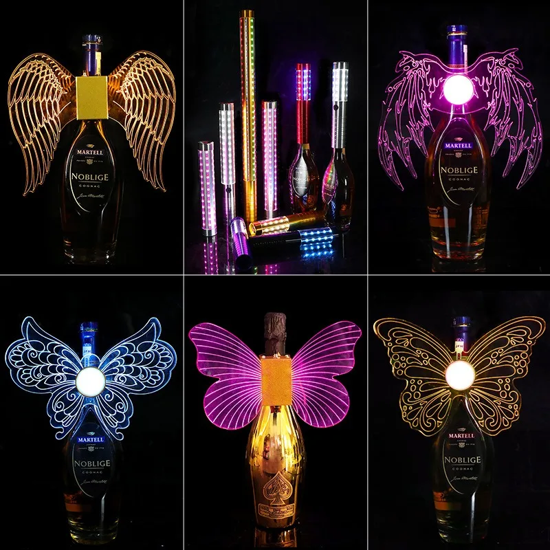 مشرق الهذيان LED تضيء زجاجة شمبانيا بار حفلة فلاش عصا نادي KTV الرقص متوهجة لعبة USB قابلة للشحن متعدد الألوان الإضاءة #4