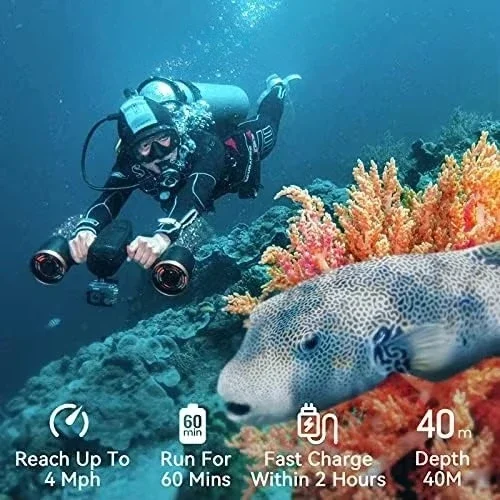 Sublue Mix Pro Black Waterproof Underwater Scooter with Backpack Bundle Set for Water Sports