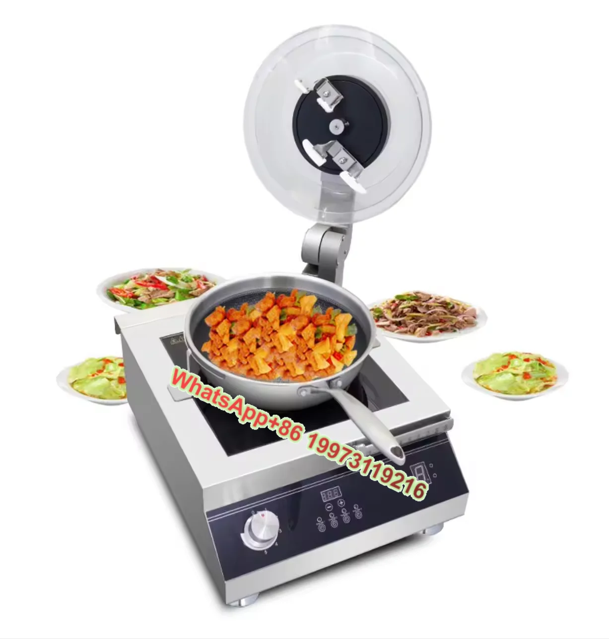 Cocina Wok automáticaWok precio barato arroz fritar granos de café freír cocina agitadora automática