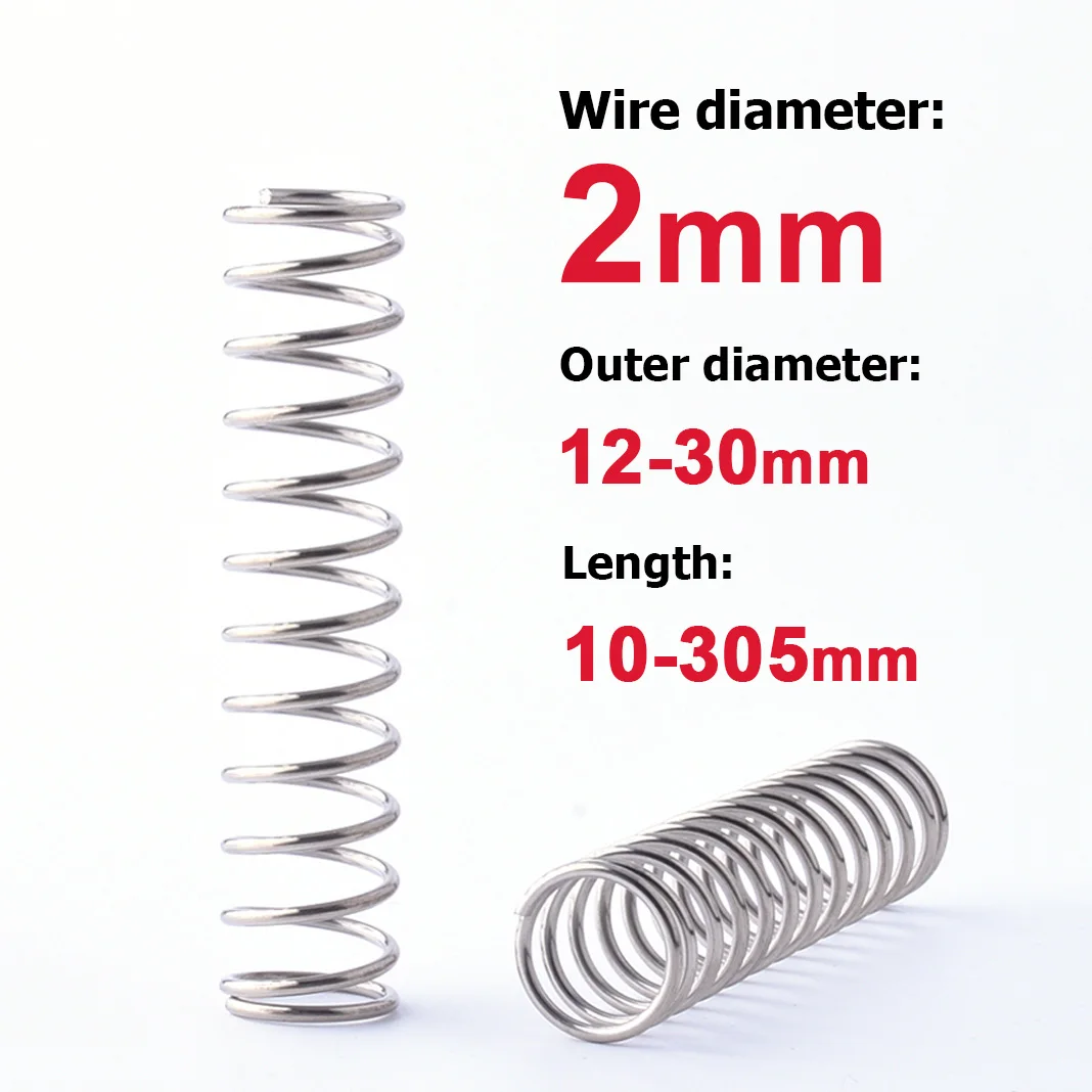 1pcs Wire Diameter 2mm 304 Stainless Steel Spring Steel Y-shaped Compression Spring OD 12/14/16/18/20/21/22/24/25/26/28/30mm