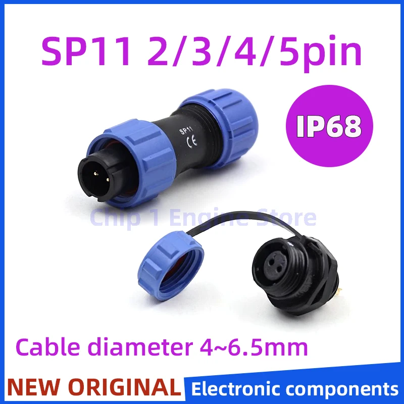 SP11 waterproof aviation plug&socket connector SP11 2/3/4/5 pin cable butt socket IP68