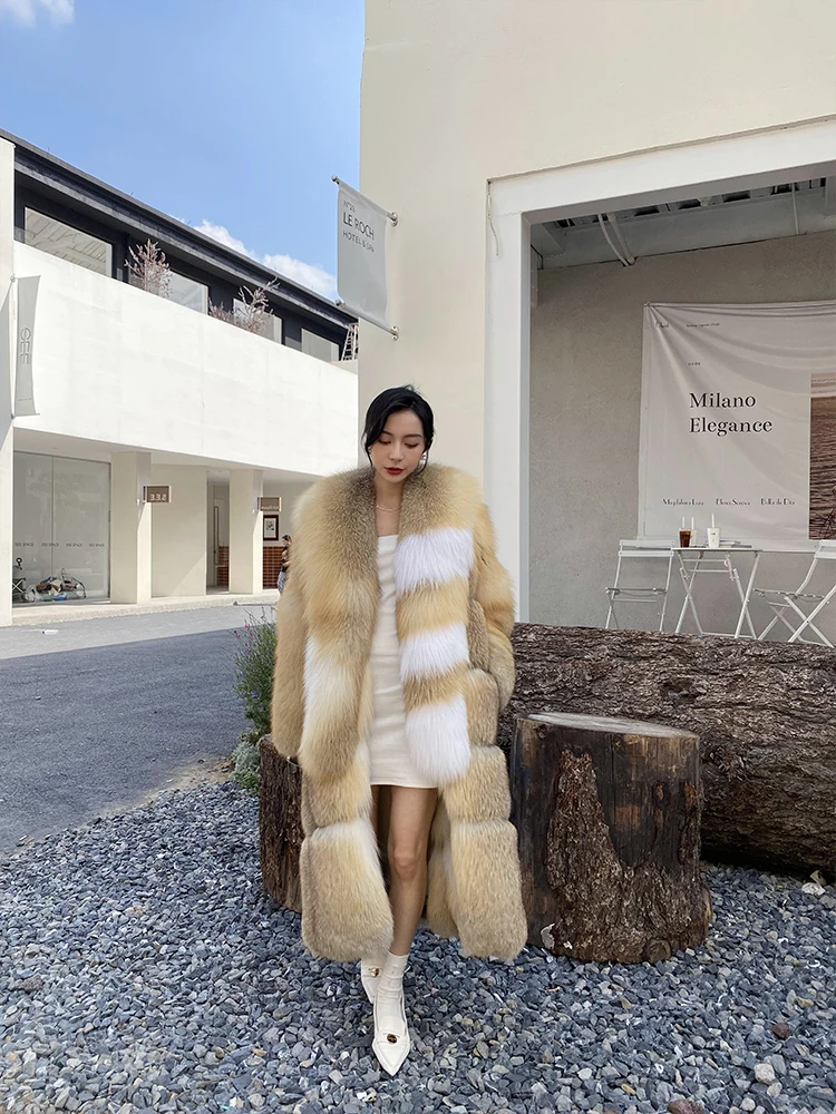 2023 Fashion Natural Real Fox Fur Coat Women Winter Warm Luxury Fur Coat Women Saga Furs Jacket For Women Plus Size Female Vest