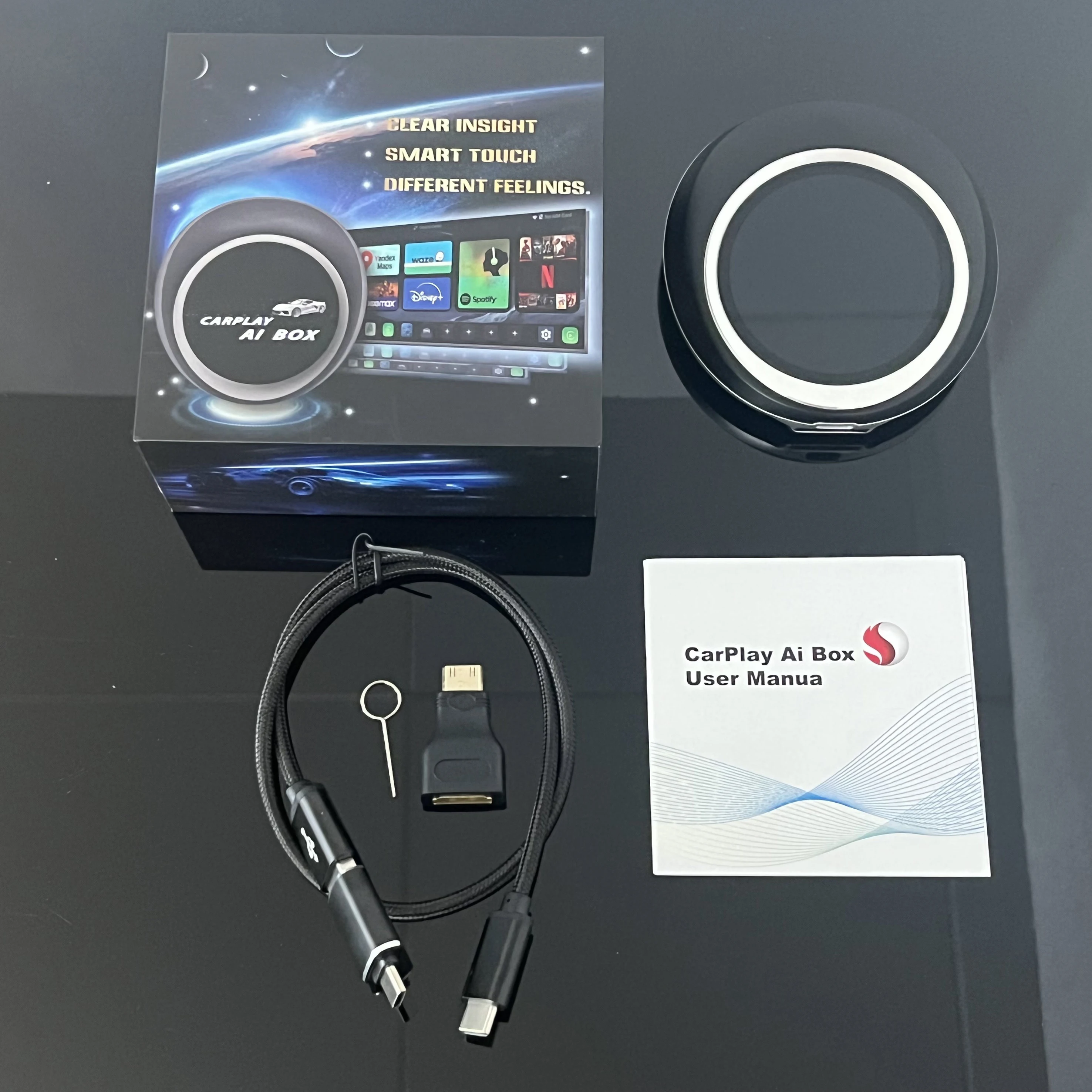 

Оригинальный адаптер Carplay для системы Android 13, HD-выход с функцией сенсорного экрана, проводное соединение для старых автомобилей