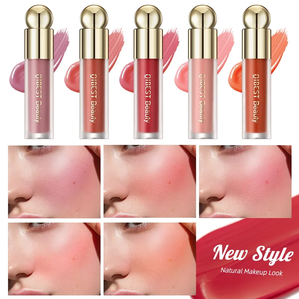 Vloeibare Blush Stick Met Kussen Natuurlijke Vloeibare Contouren Voor Face Blusher Pigment Blijvende Wangtint Crème Blush Make-Up