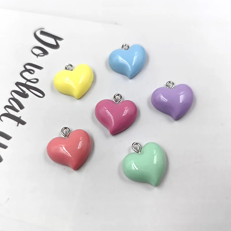 

10pcs Fashion Colorful Small Heart Charms Diy Findings Kawaii Keychain Earring Pendant Charms For Jewelry Making C1227