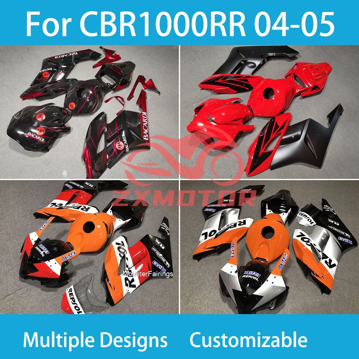 

For Honda CBR 1000RR 04 05 Fairings Motorcycle CBR1000RR 2004 2005 Bodywork Fairing Kit ZXMT Injection Molding