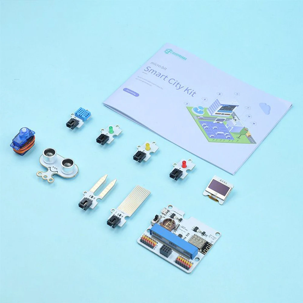 Elecfreaks Micro: Bit Smart City Kit Iot: Bit Internet Wifi Extensie Board Voor Microbit Esp8266 Buzzer/Rtc Module Iot Programma