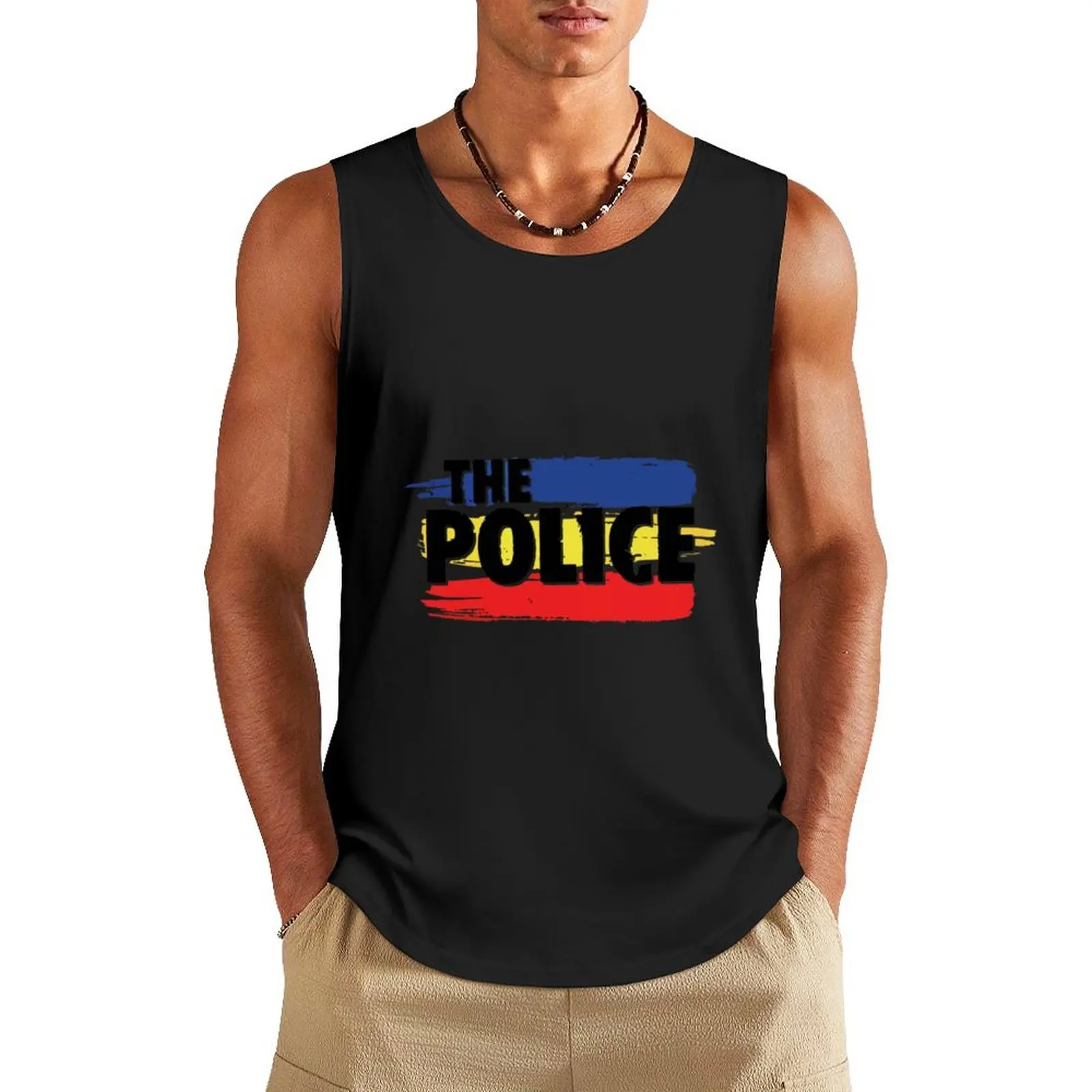 

The Police Tank Top sleeveless shirt man gym cool things t shirt