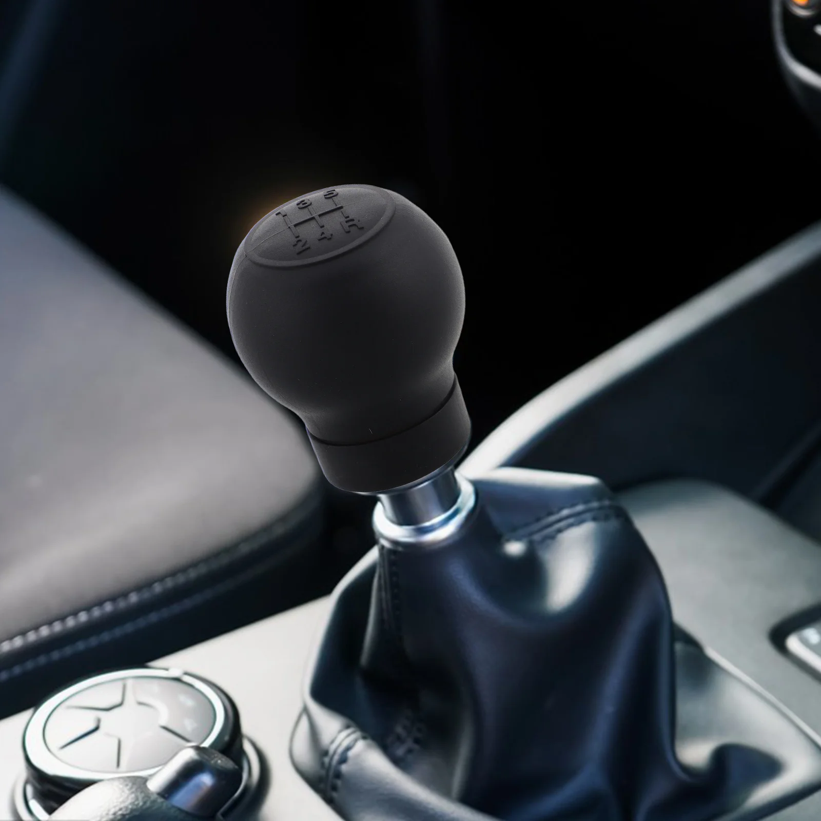 

2pcs Car Gear Knob Protector Silicone Universal Shift Cover 5-Speed Type Wear-Resistant Ergonomic Design Easy Install For Manual