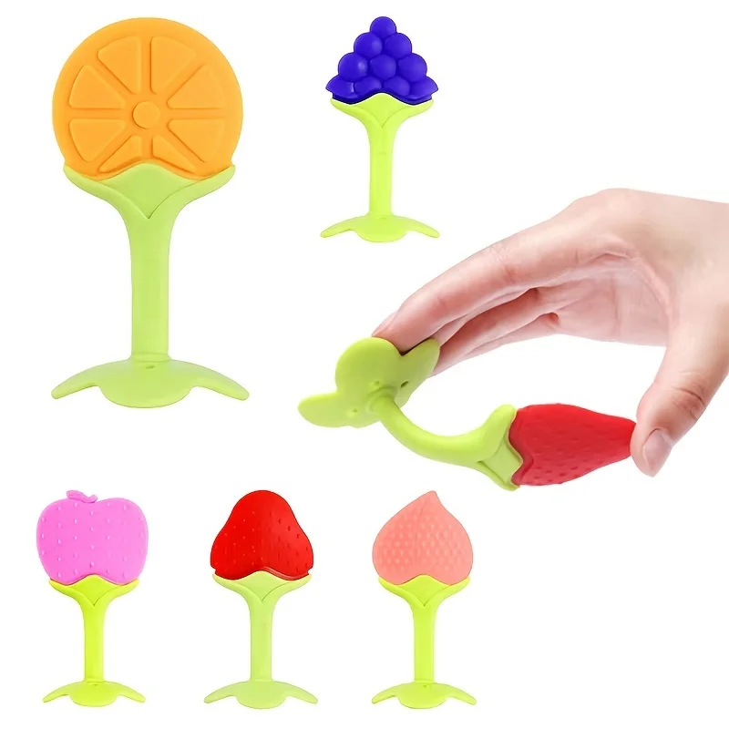 1pc Strawberry Fruit Teether, Silicone Baby Teether, Stocking Stuffers Gift