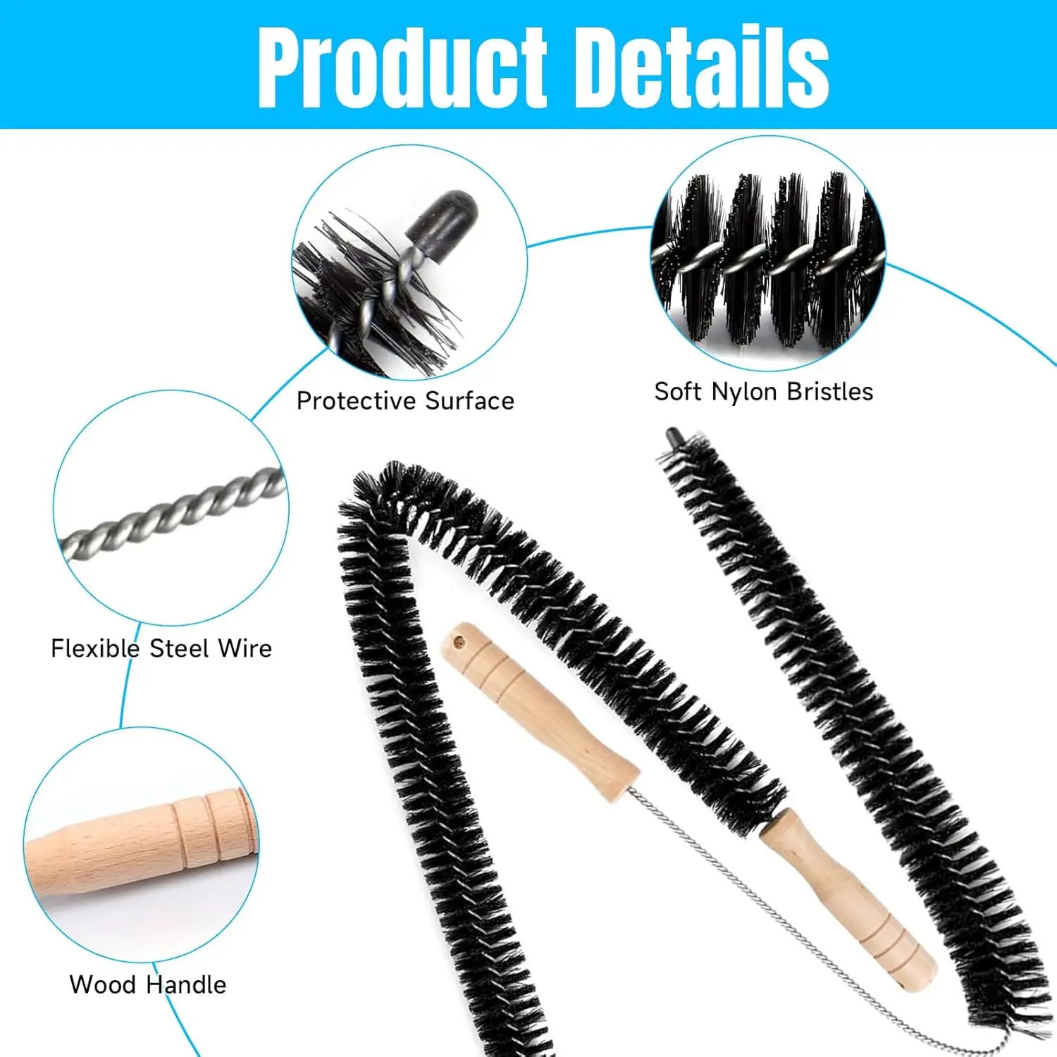 Washing Machine Cleaner Brush Kit Crevice Cleaning Brush Hard Bristle Brushes for Tumble Dryer Cleaning,Radiator Cleaner ,Sink
