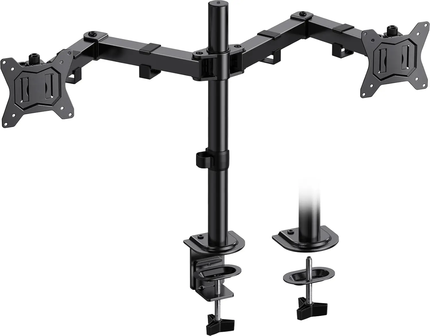 Dual Monitor Mount for 2 Screens up to 30 Inches, Heavy Duty Stand Holds 22 lbs, Adjustable Tilt Swivel Rotate, VESA 75mm/100mm